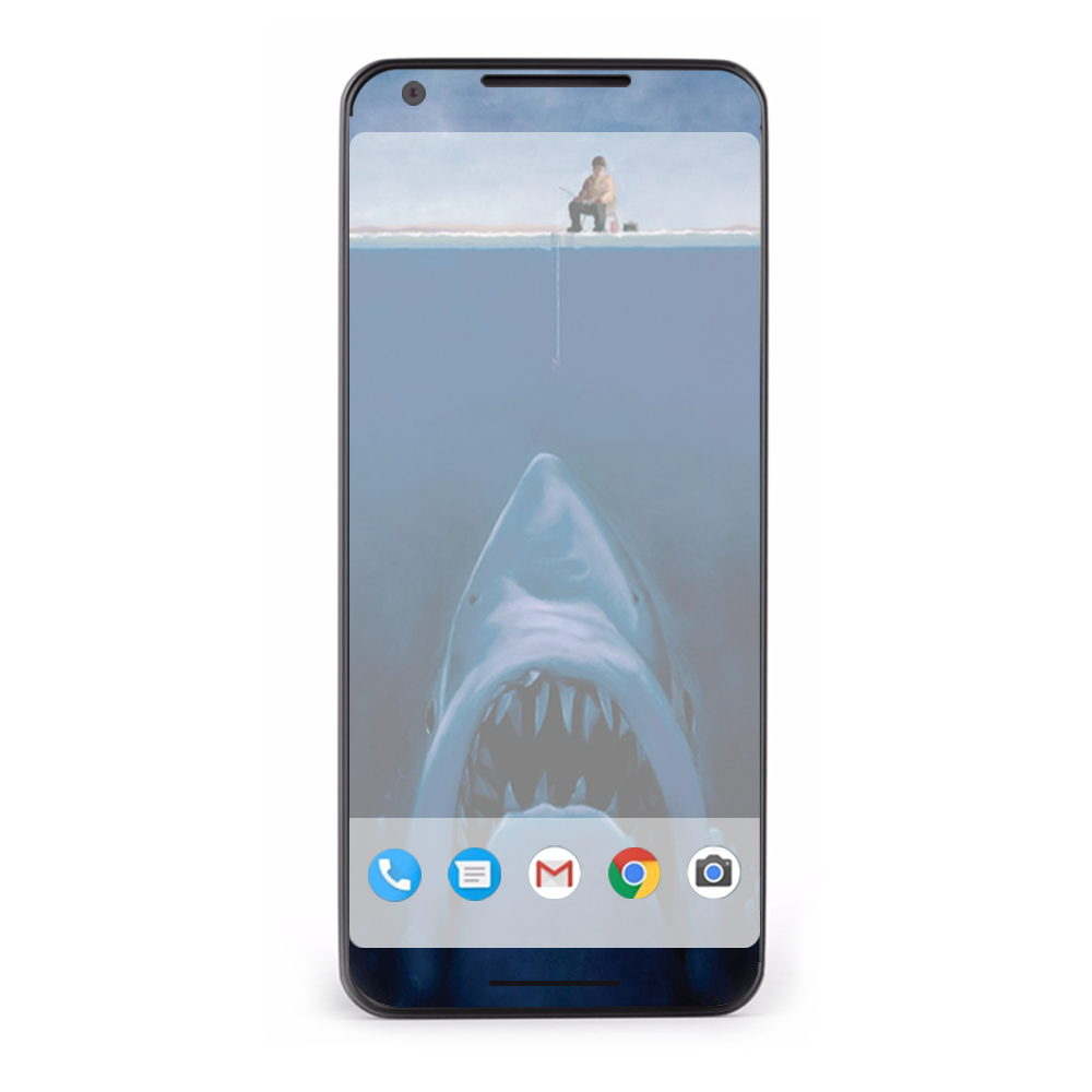 Google Pixel 2 Skins Decal Wrap Jaws Great White Under Boat