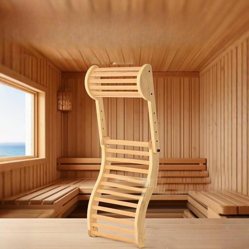 Sauna Backrest with Headrest No Install Ergonomic S Design for Bathroom