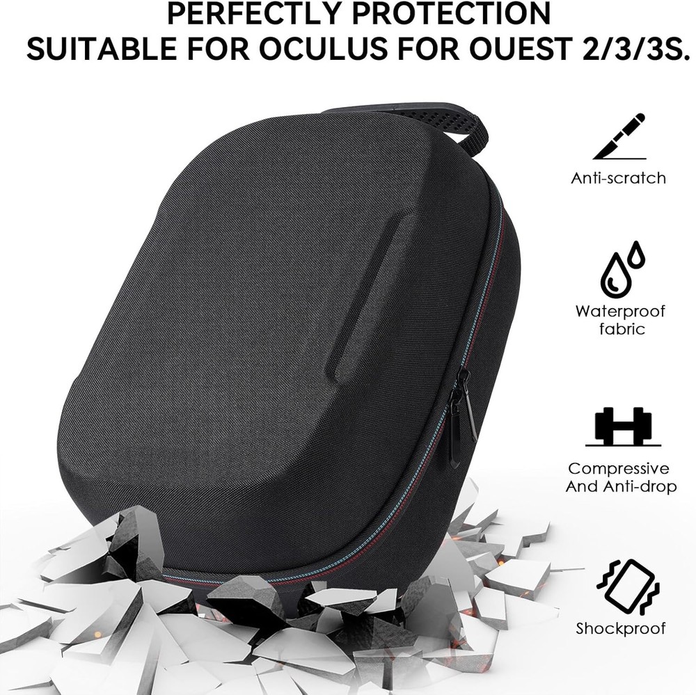 Hard Carry Case for Meta Quest 3/3S/2 Oculus VR Headset Controllers Accessories