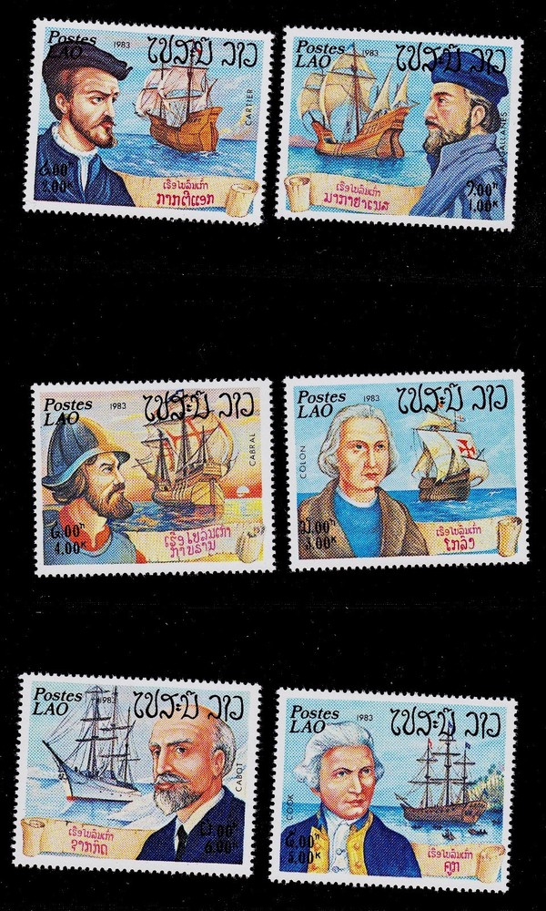 LAOS   SCOTT# 487-492  MNH  EXPLORER/SHIP TOPICAL