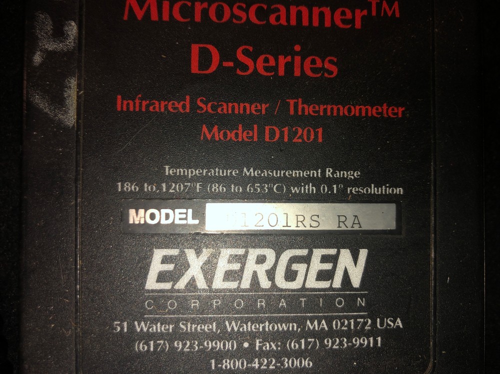 EXERGEN MICROSCANNER D-SERIES D1201-RS-RA Infrared scanner/thermometer