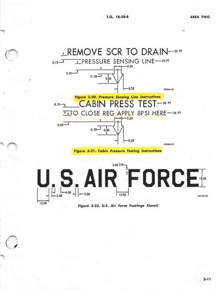 B-58 "Hustler" Exterior Stencils Location and Application Flight Manual -CD