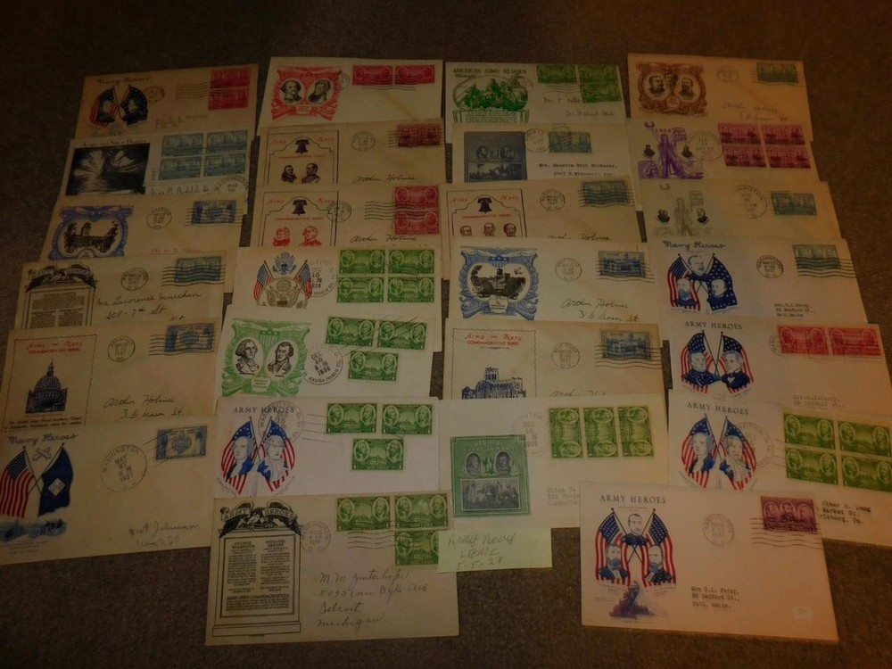 ARMY-NAVY, 26 FDC`S WITH DUPLICATION & DIFFERENT CACHETS, ADDRESSED