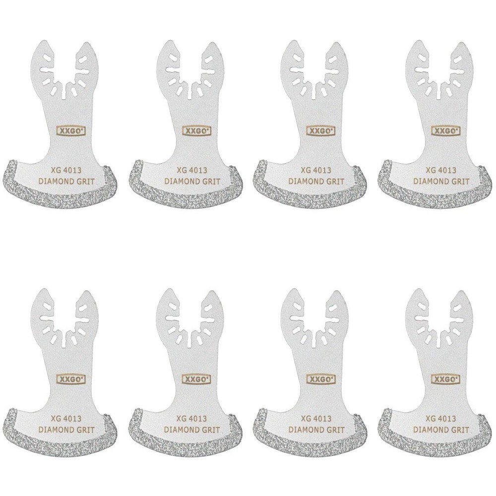 XXGO 8 Pcs Oscillating Multi Tool Diamond Segment Swing Grit 8 PCS, Silver