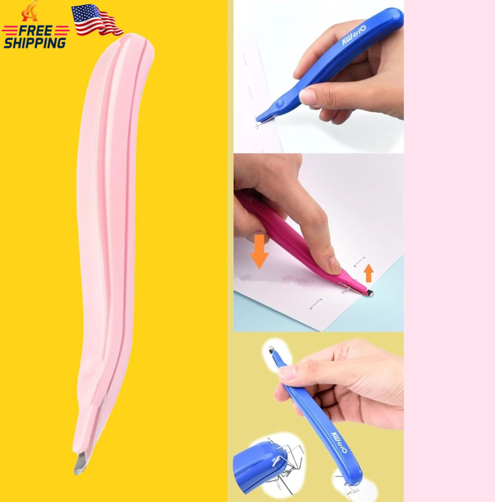 3Pink Professional Magnetic Staple Remover Puller Rubberized Staples Remover Sta