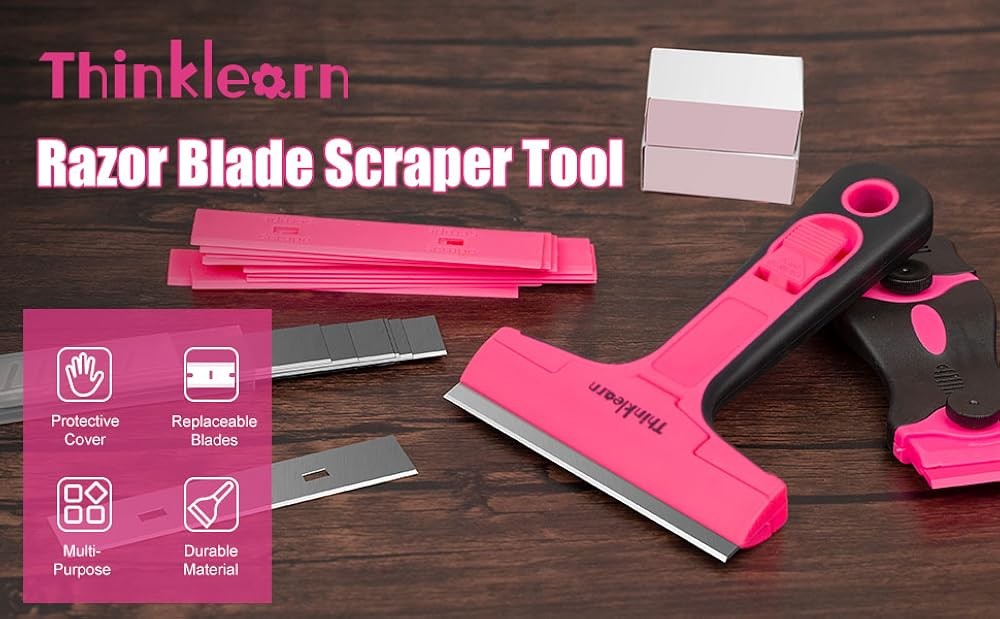 THINKLEARN Blade Scraper Tool, Pink Scraper with Replacement