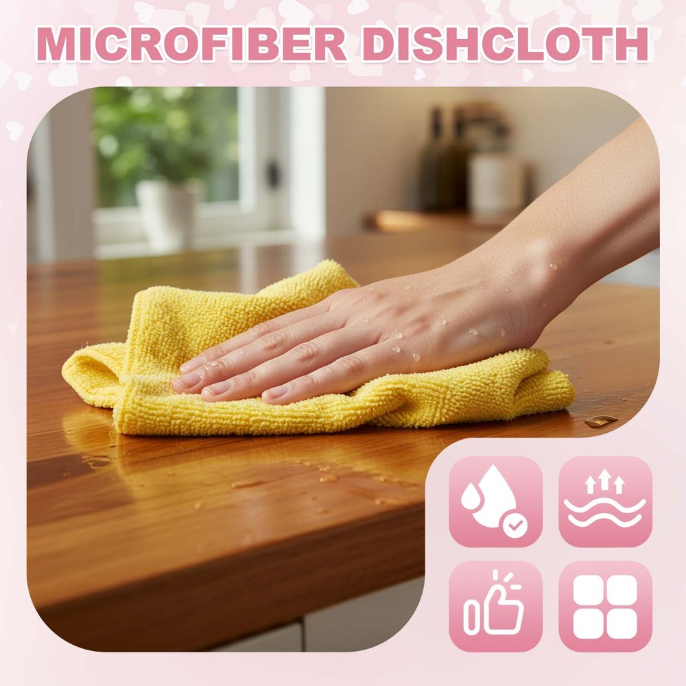 5 Microfiber Cleaning Cloths, Dark Blue (Square), 30x30 cm for