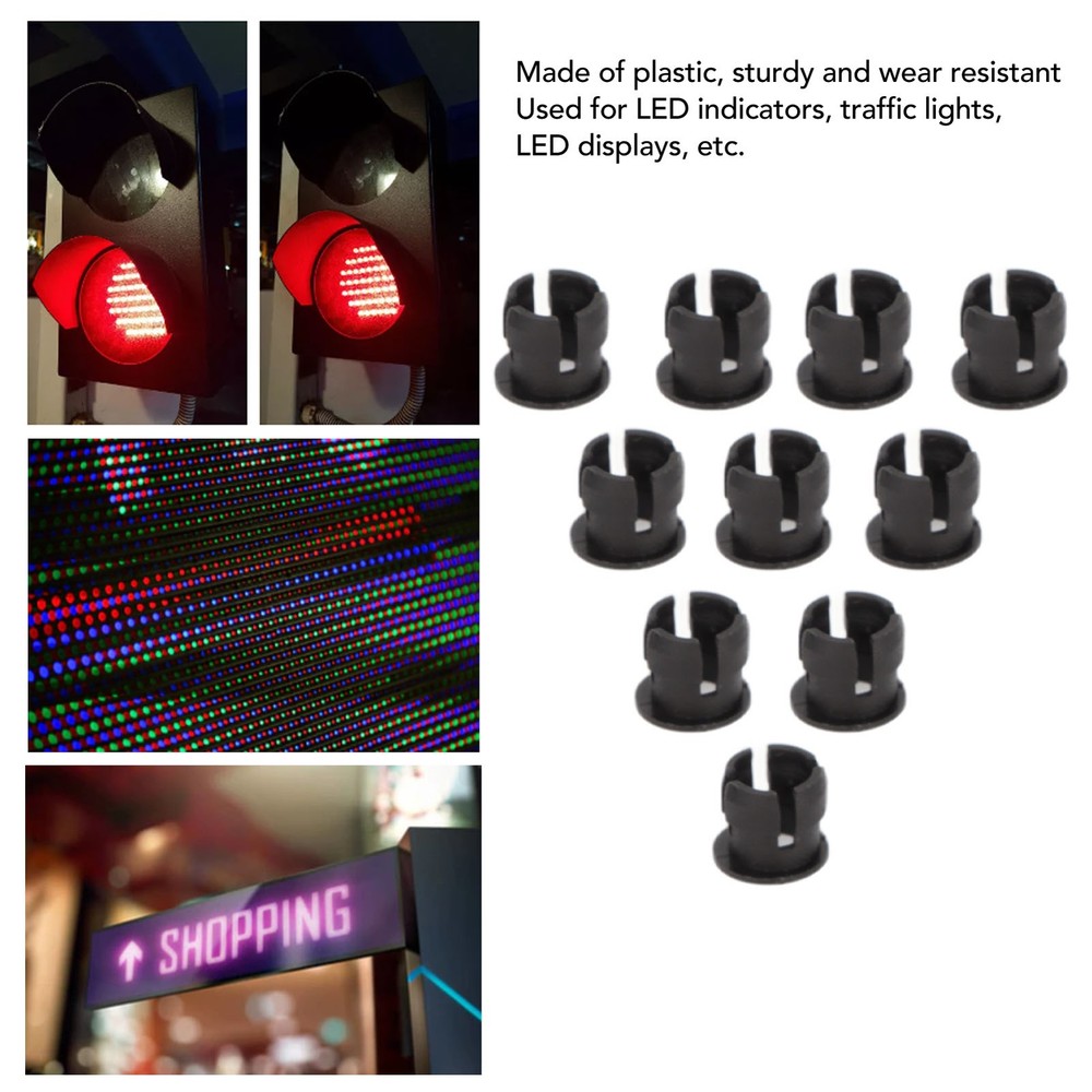 200PCS 5mm LED Holders Flat Buckle Light Emitting Diode Clips Plastic Mounting