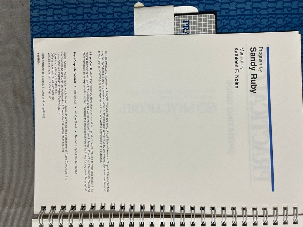 Vintage PRACTICALC II Practicorp Spreadsheet S. Ruby Commodore 64 Disk Box 1984