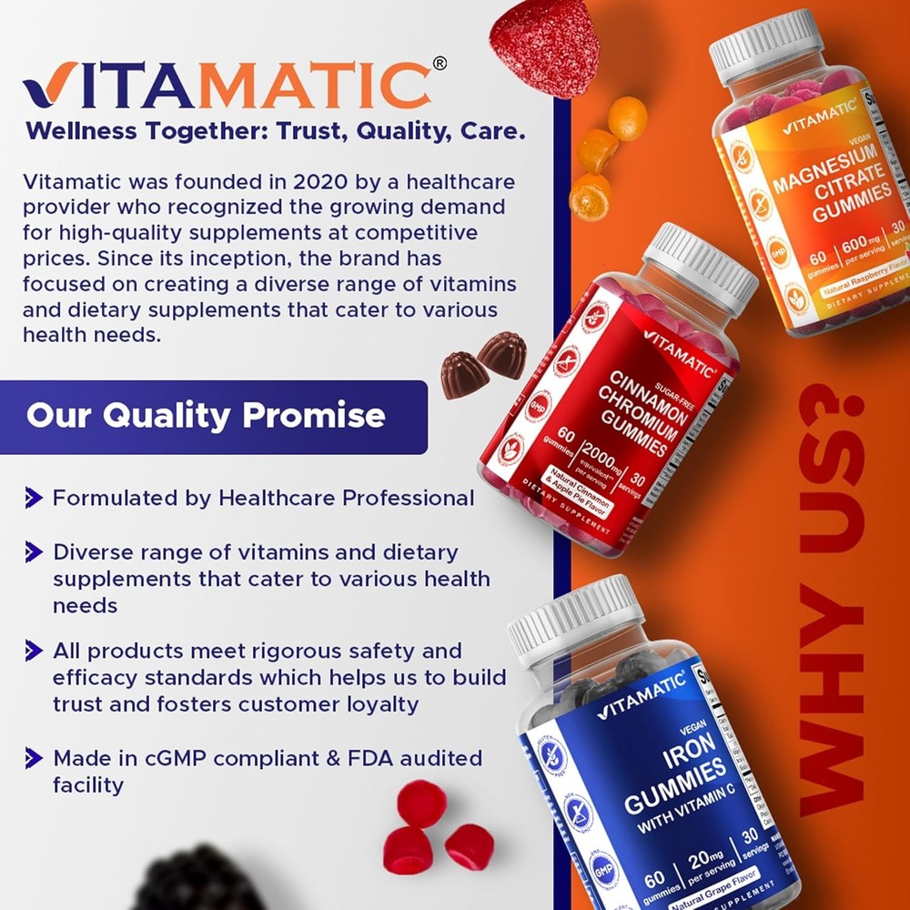 Vitatic Chromium Picolinate 1000 mcg - 90 Gummies - High Potency