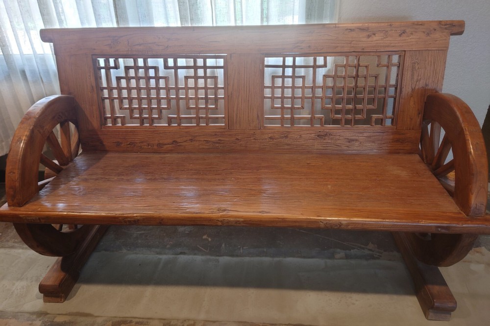 Chinese Wagon Wheel Bench