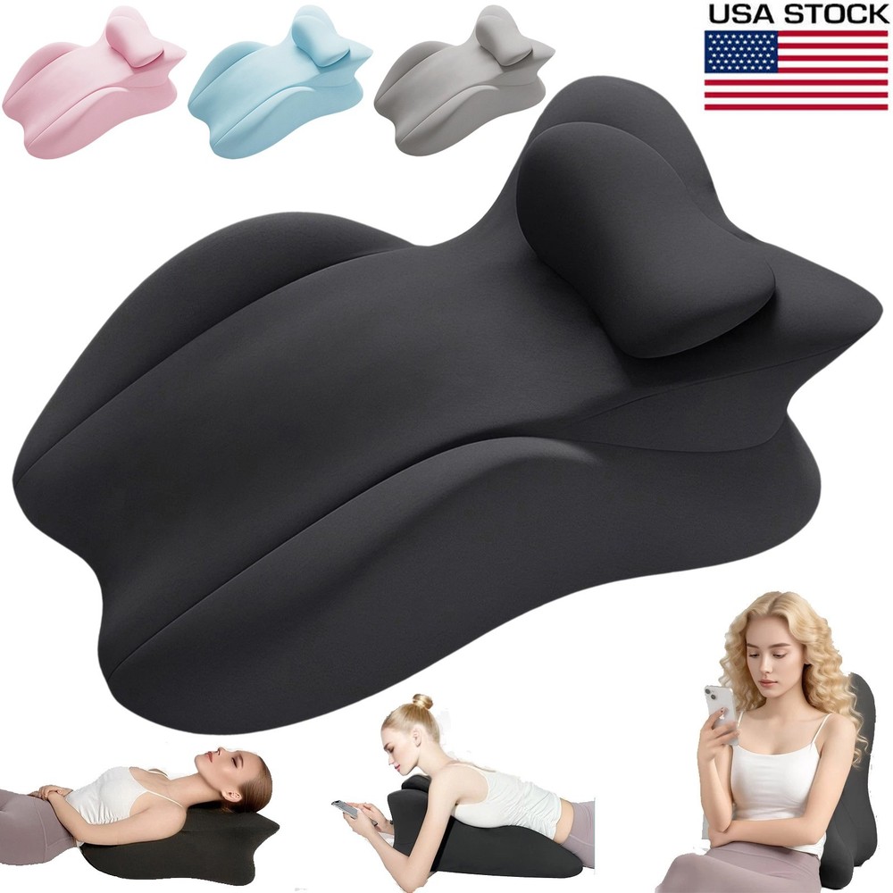 Multi-Position Wedge Pillow Memory Foam Back Lumbar Support Bed Prone Pillow