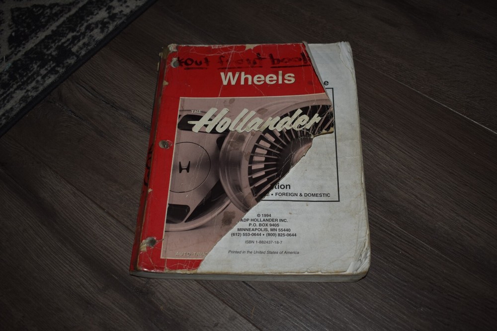 Hollander Interchange Manual covering Wheels 60th edition 1994