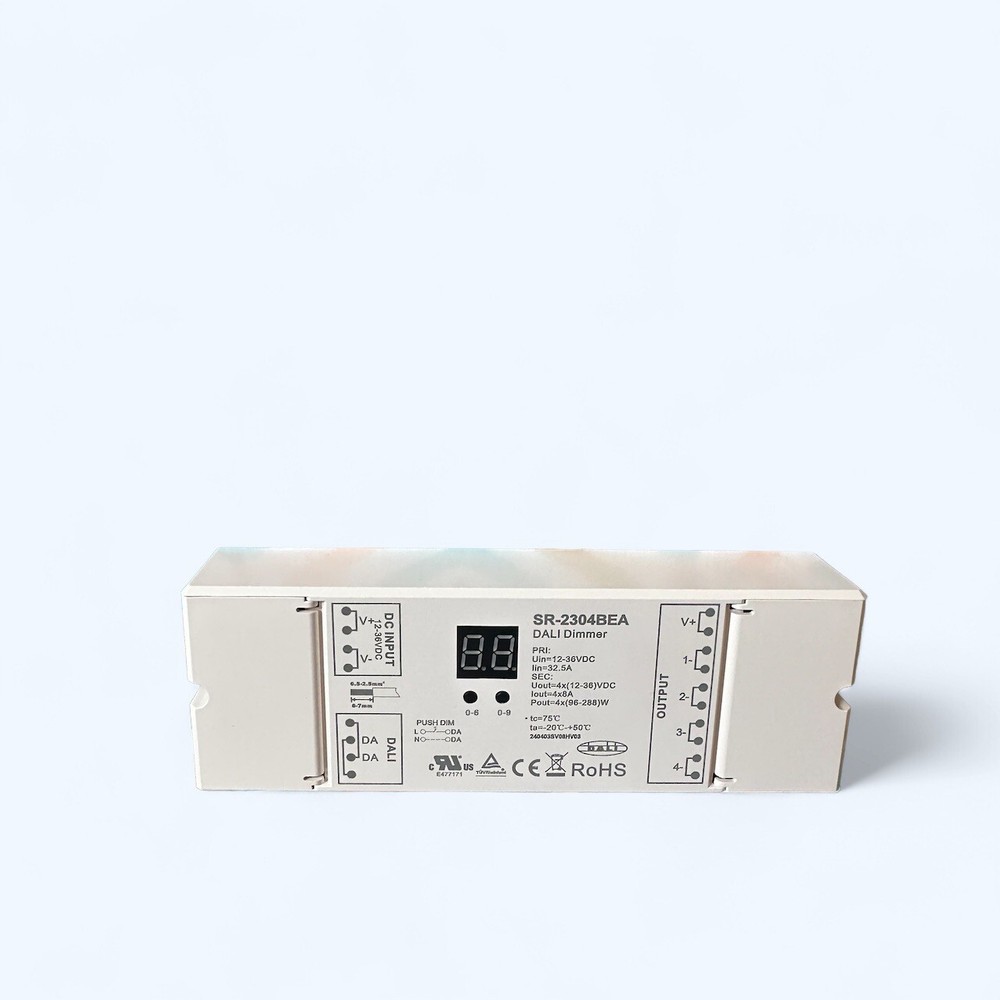 DALI Dimmer Controller, 4 Channel, 8A Per Channel Output, 12-36V DC