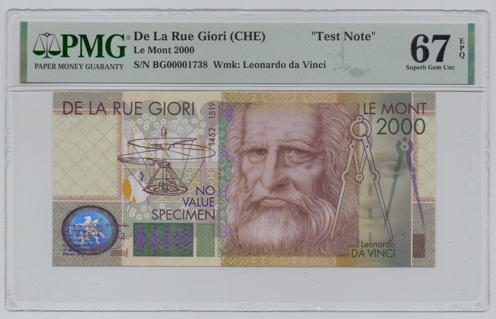 Da Le Ru Giori (CHE), 2000, Test Note – PMG 67