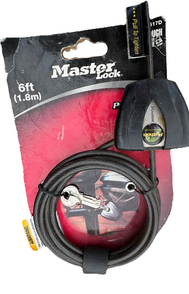 Brand New Master Lock 6 Ft. Python Adjustable Locking Cable- 2 Keys Included