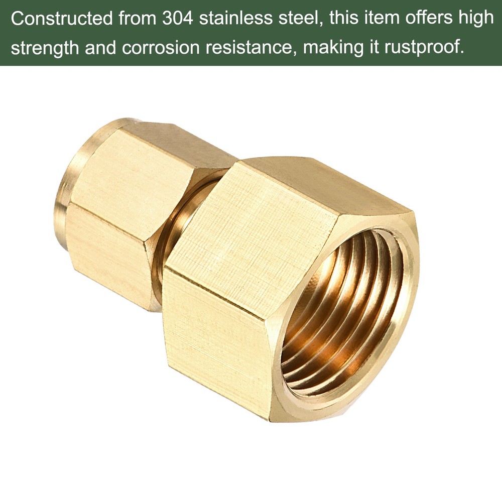 Compression Tubes Fitting, Straight Coupling Adapter Brass Great for Pipes