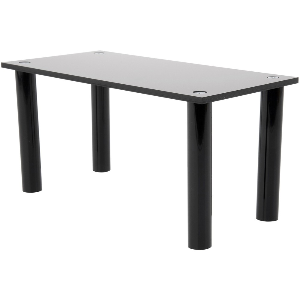 Plymor Black Acrylic Rectangular 4-Leg Display Riser, 4" H x 8" W x 4" D