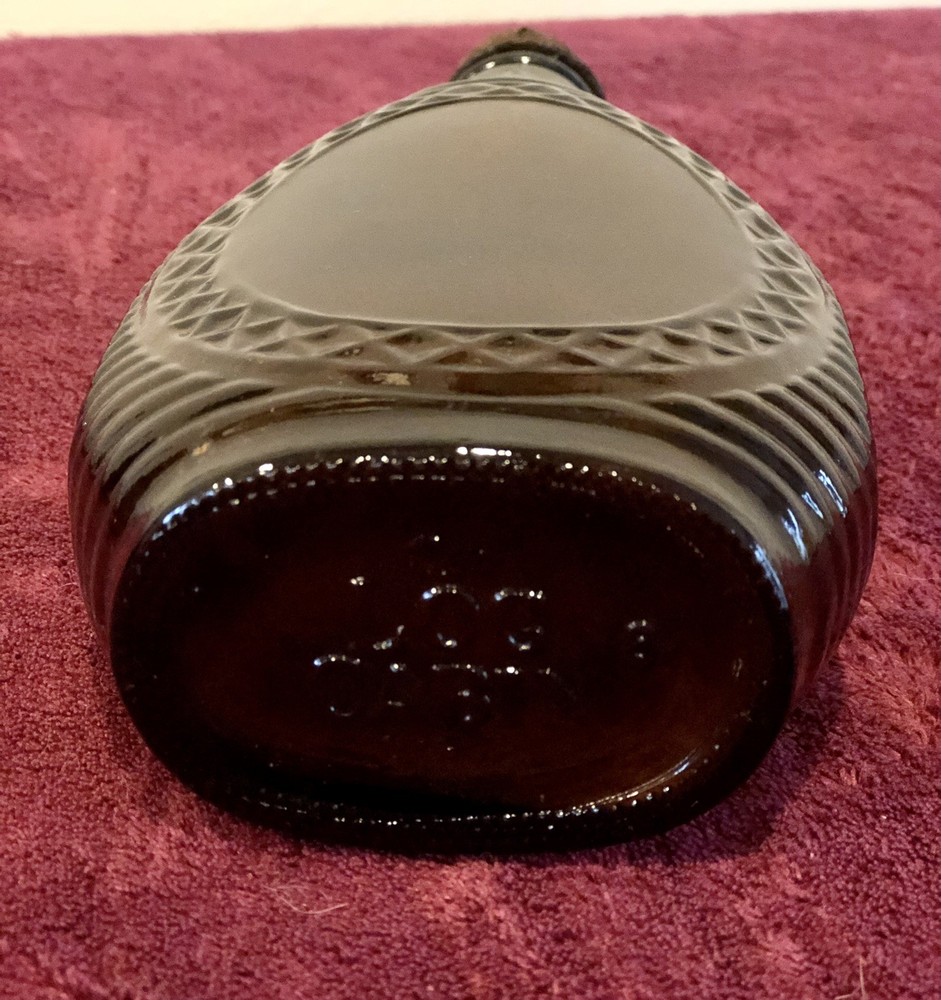 Vintage Amber Log Cabin Syrup Bottle