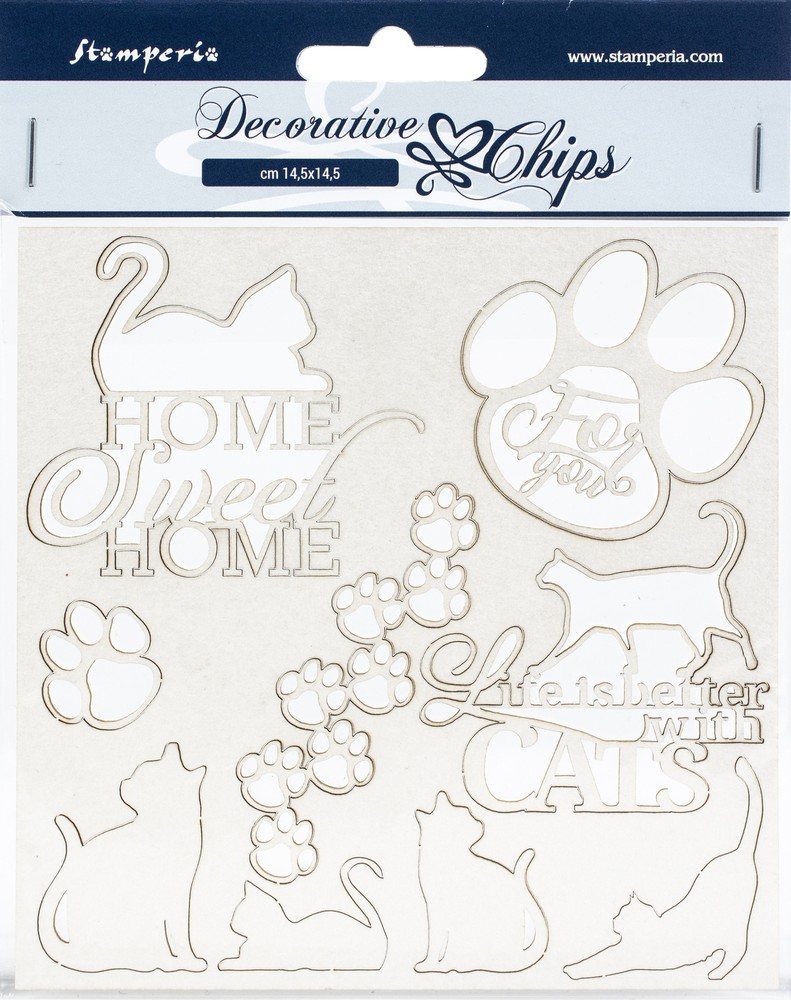 Stamperia Decorative Chips 5.5"X5.5" Cats