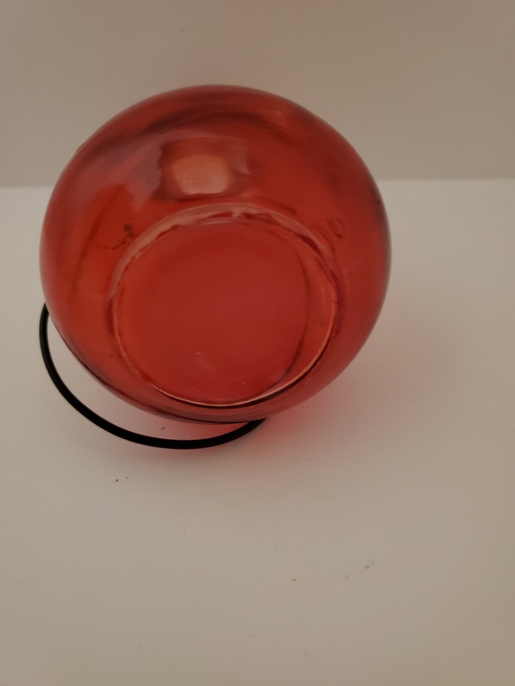 Red Glass Jug With Wire Handle 4 Inch