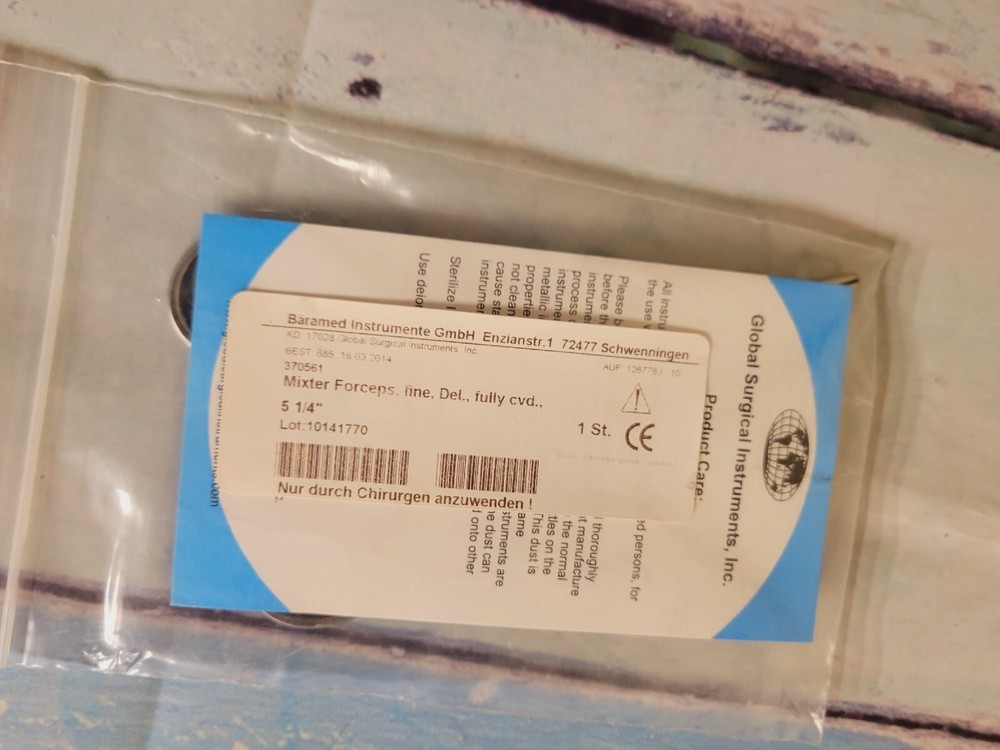NEW Mixter Forceps Fully Curved Delicate 5 1/4" Germany