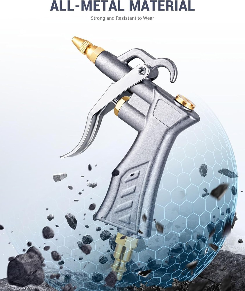 Air Blow Gun Adjustable Nozzle Pneumatic Compressor Tool