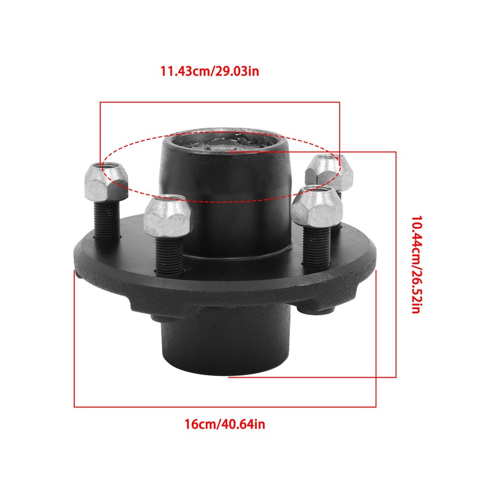 LABLT Trailer Idler Hub Kit 5 on 4.5 For 2000lb 1" Spindle 5 Lug Trailer Hub Kit