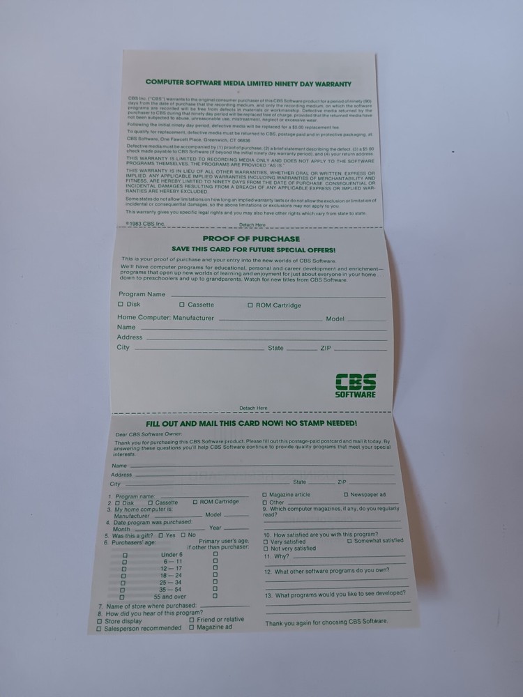 Commodore 64 Math Mileage Computer Game Tested/Works CBS Software