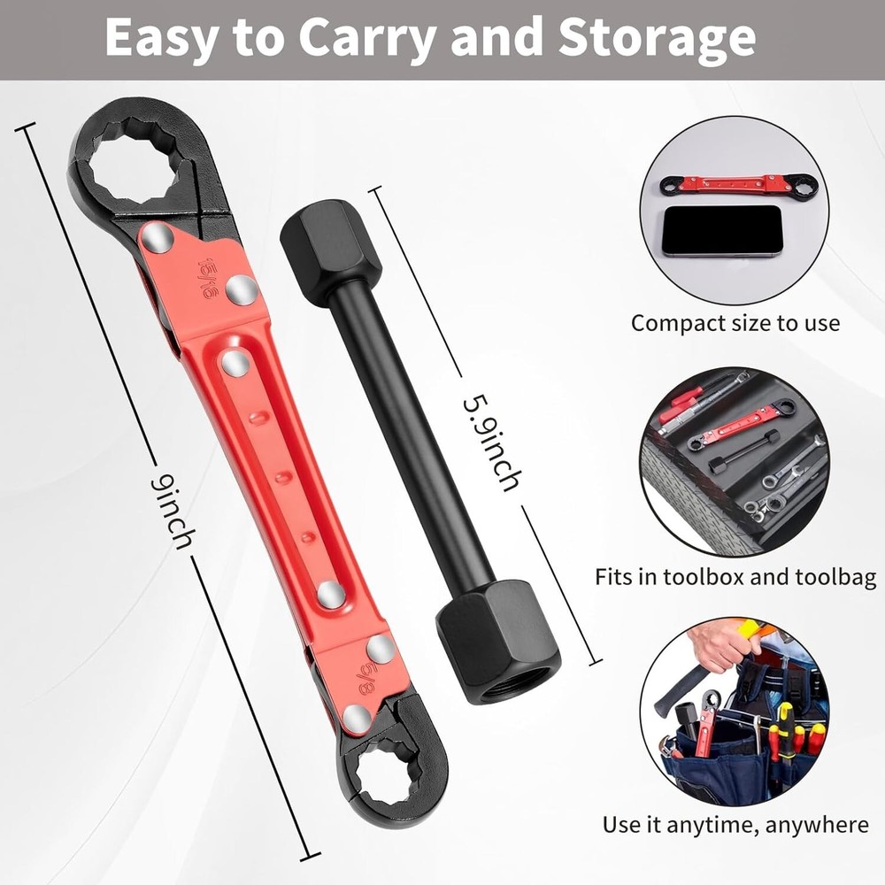 Angle Stop Wrench Kit High-Precision Angle-on Efficient Valve & Pipe Install Red