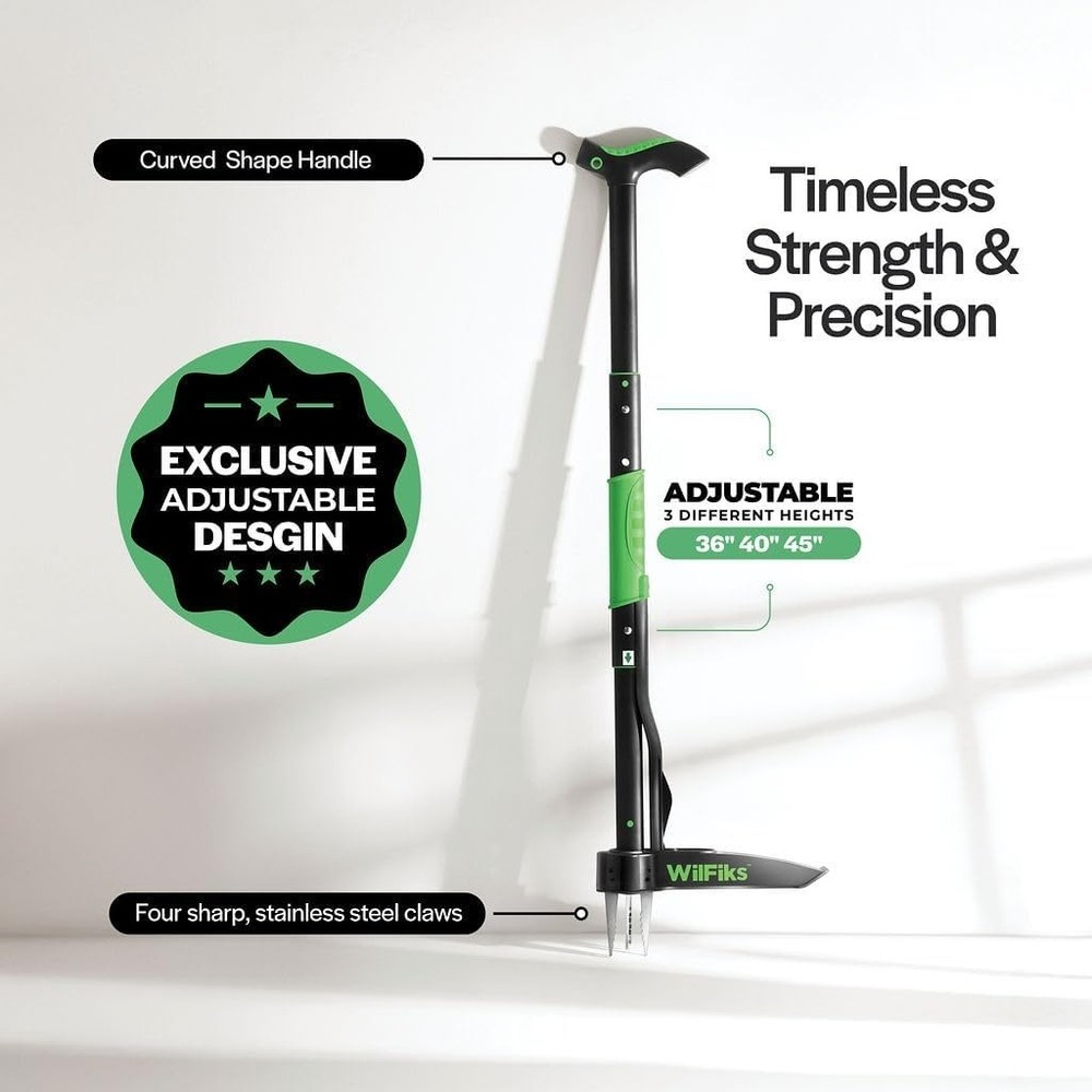 Weed Puller Tool with Long Adjustable Handle 36", 40", & 45", Quick-Release W...