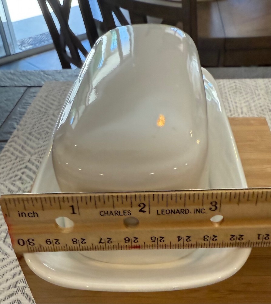 Classic White Stoneware Butter Dish Keeper