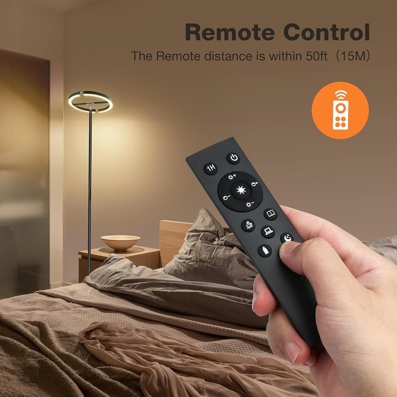 Contemporary Dimmable LED Floor Lamp Remote Touch Control Adjtable Lighting