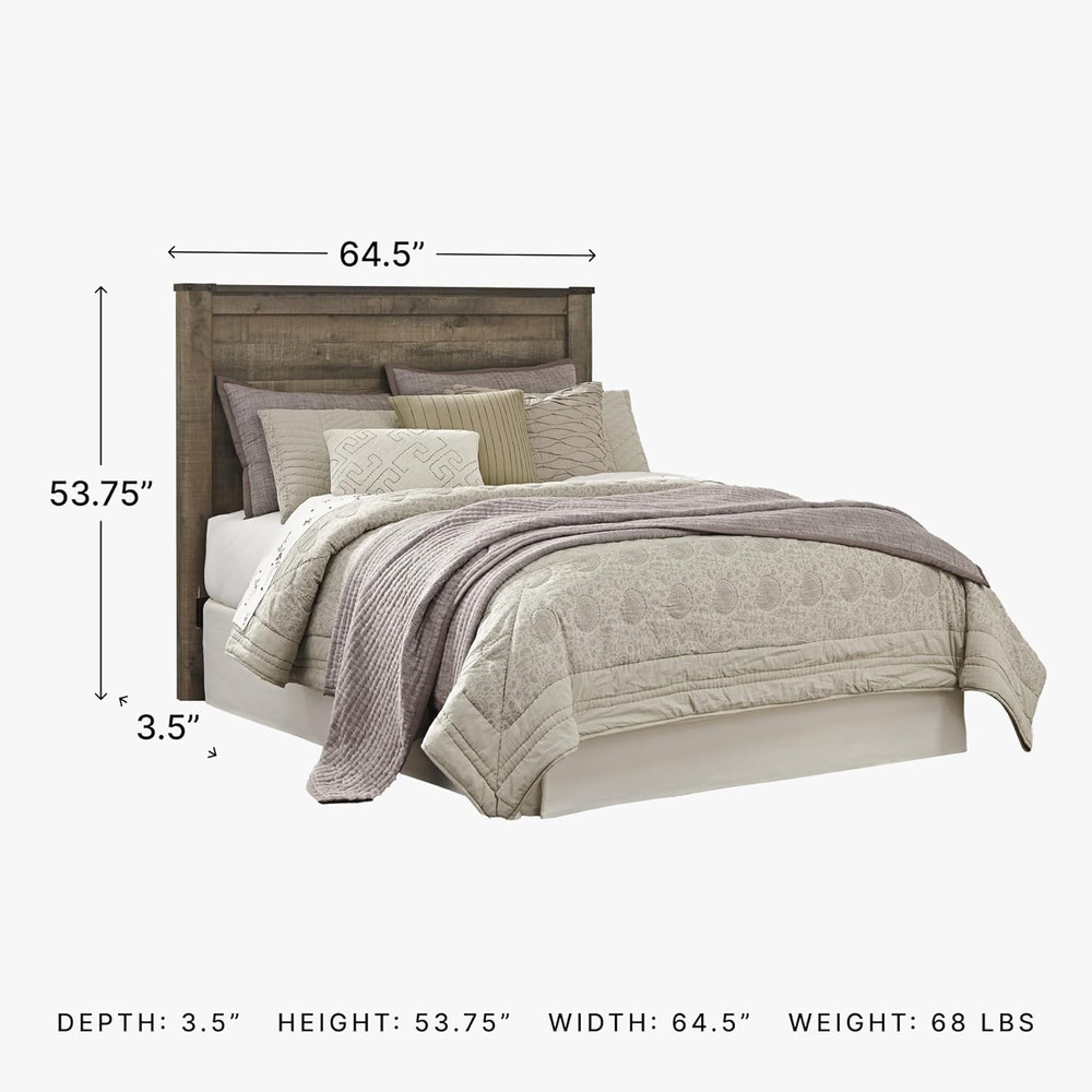 Warm Brown Rustic Queen Panel Headboard - Trinell Collection