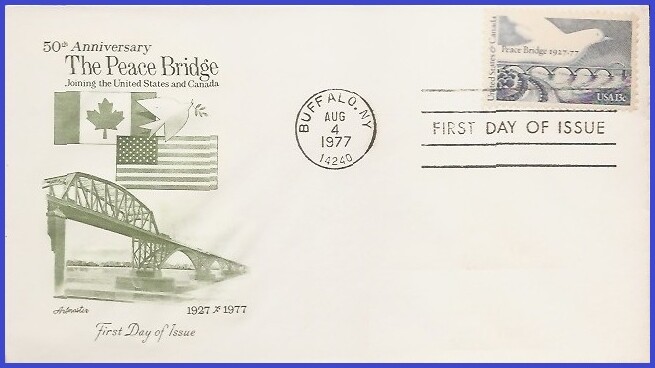 USA3 #1721 U/A ARTMASTER FDC   Peace Bridge