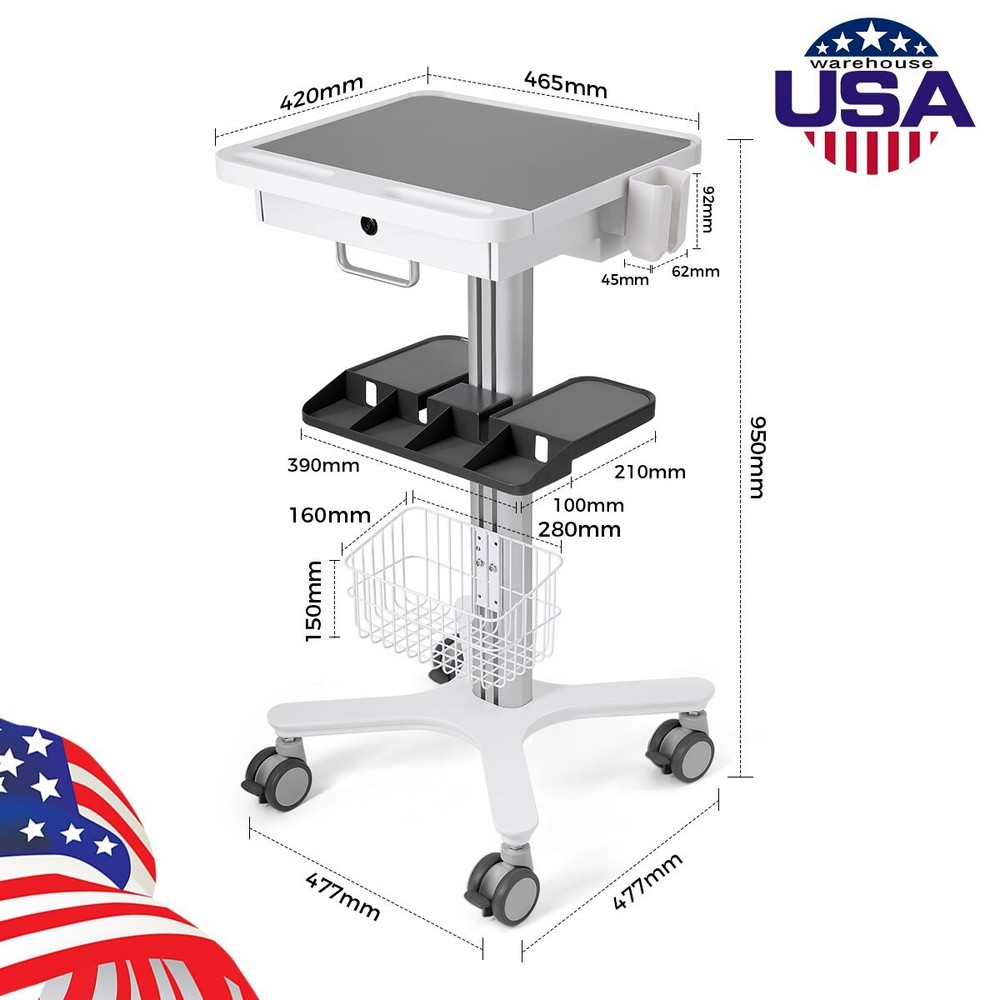 Dental Multi-Function Trolley Cart & 360° Lockable Wheels for Root Canal Treat