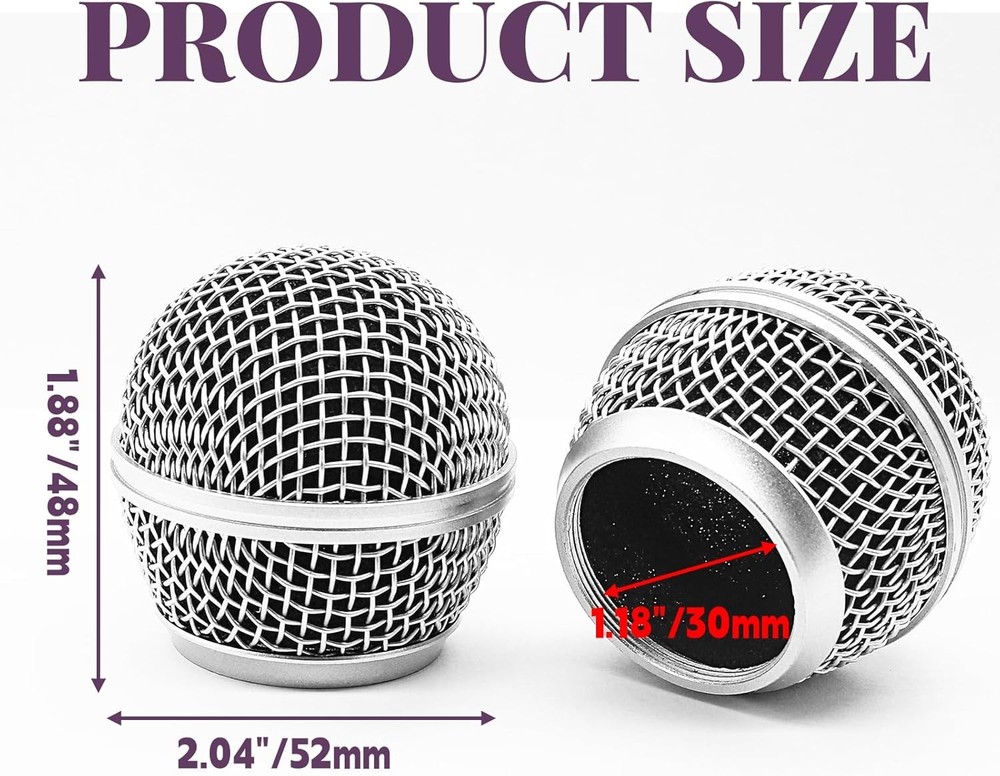 4 Pack SM58 Microphone Head Replacement Standard Size Grille Mic