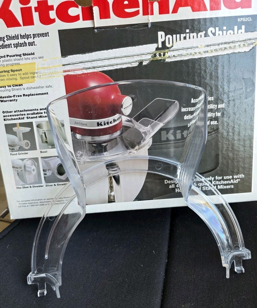Original  Box KitchenAid Pouring Shield KPS2CL Plastic Clear Mixer