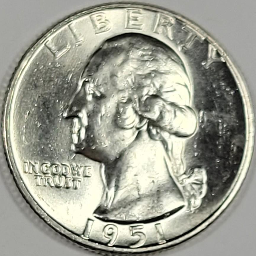 1951-D  Silver Washington Quarter - **CHBU **