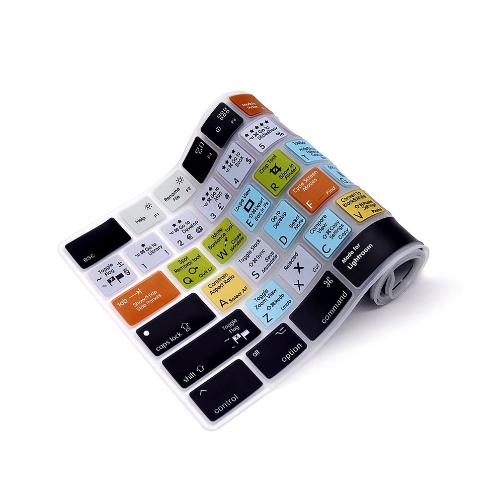 Shortcuts Ultra Thin Silicone Full Size Wireless Numeric Keyboard Lightroom
