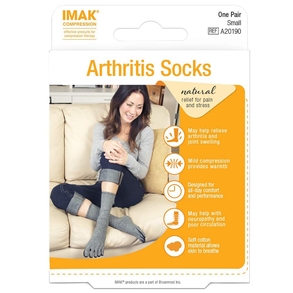 Brownmed IMAK Compression Arthritis Socks - Heather Gray