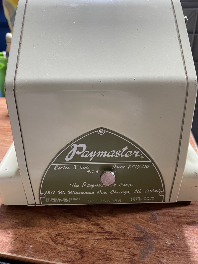 Vintage Paymaster Series X-550 Check Protector Machine