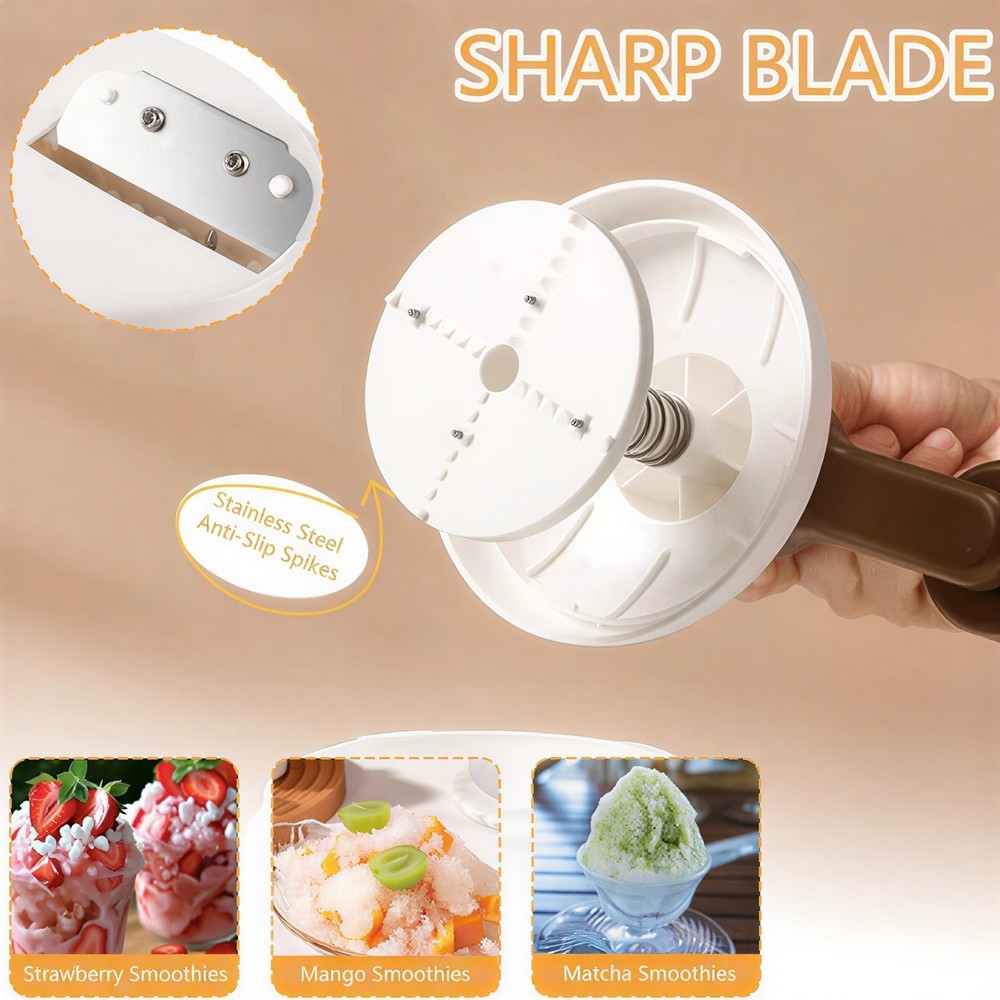 Manual Shaved Ice Machine & Snow Cone Maker – Portable Professional Ice Crusher