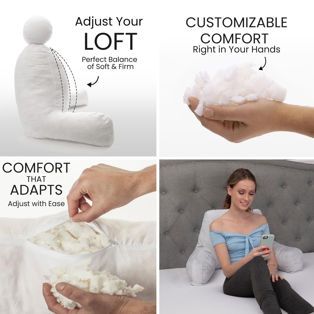 Husband Pillow Light Grey, Original Reading in Standard+, Grey