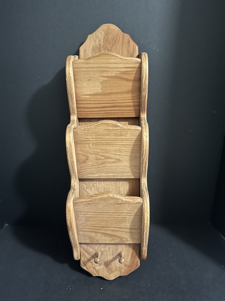 Vintage Sold Wood Mail and Key Holder