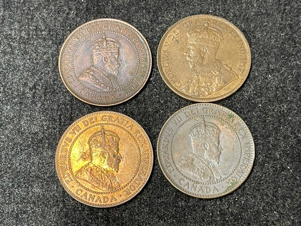 Early Canada Large Cent 4 Coins Lot Great Condition High Value