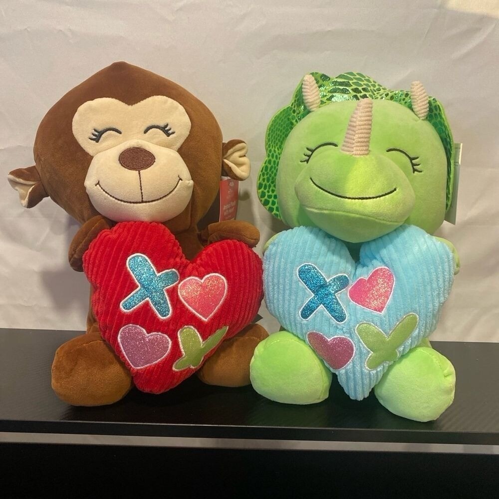 Bundle of 2 LOVE Plush - Monkey & Dinosaur