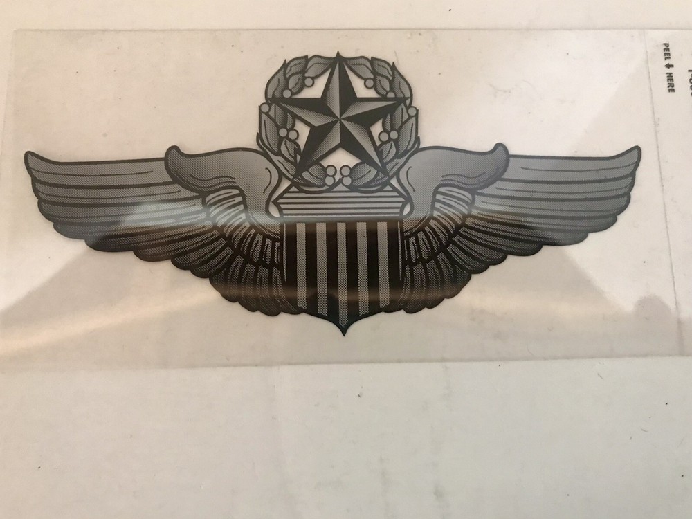 NEW AIR FORCE COMMAND PILOT WINGS STICKER 6” INSIDE APPLICATION