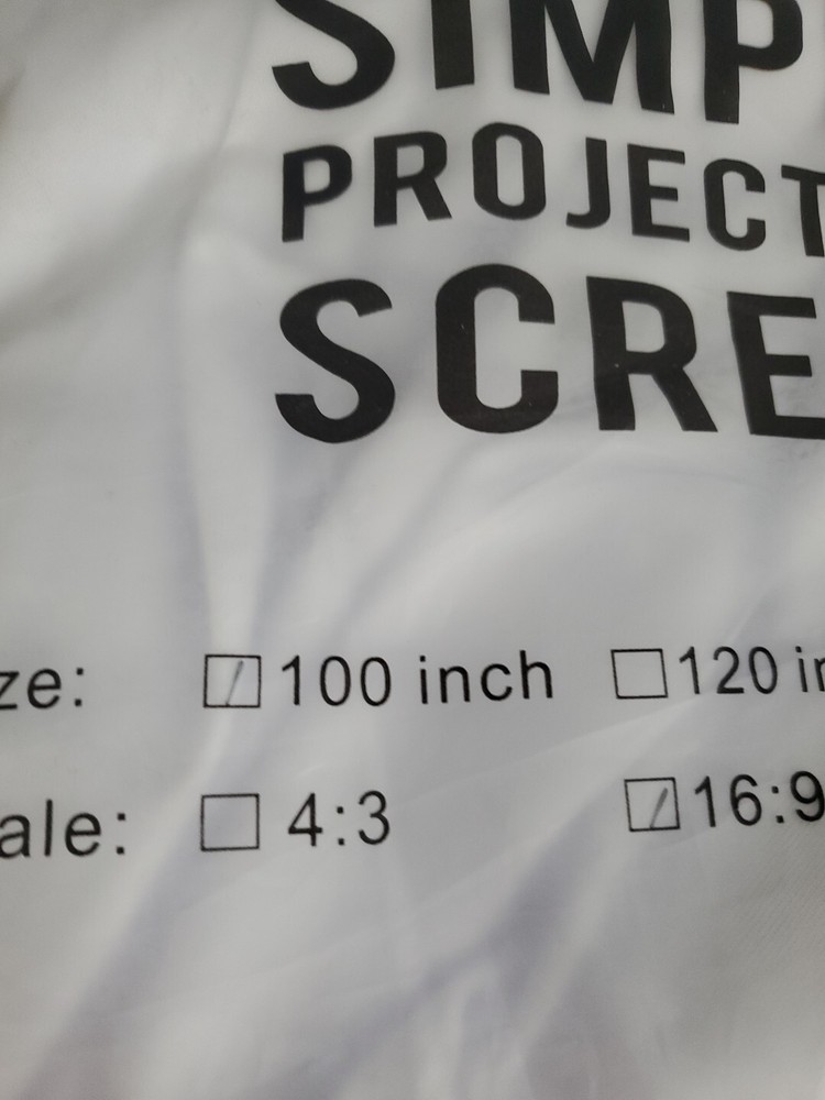 Simple Projection Screen 100inch 16:9 - NEW