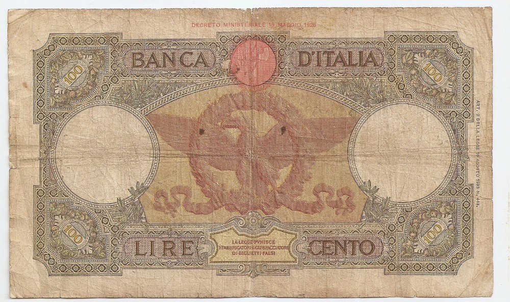ITALY 100 lire 1937